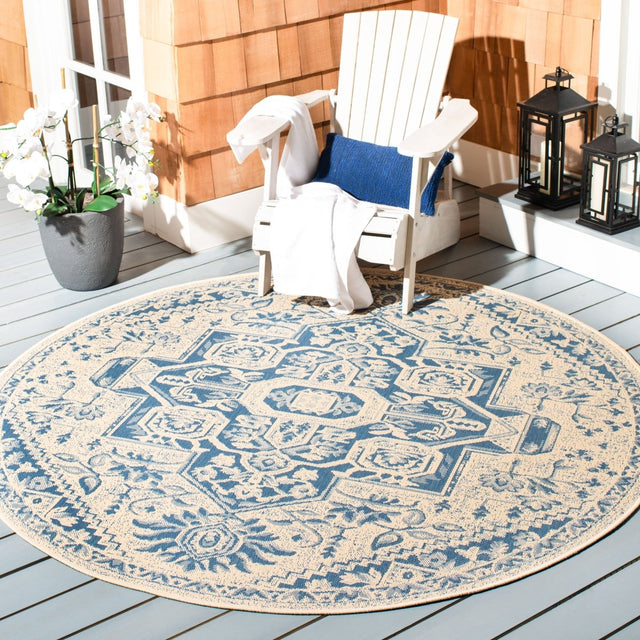 Safavieh Beach House Bhs138M Blue/Creme Rugs.