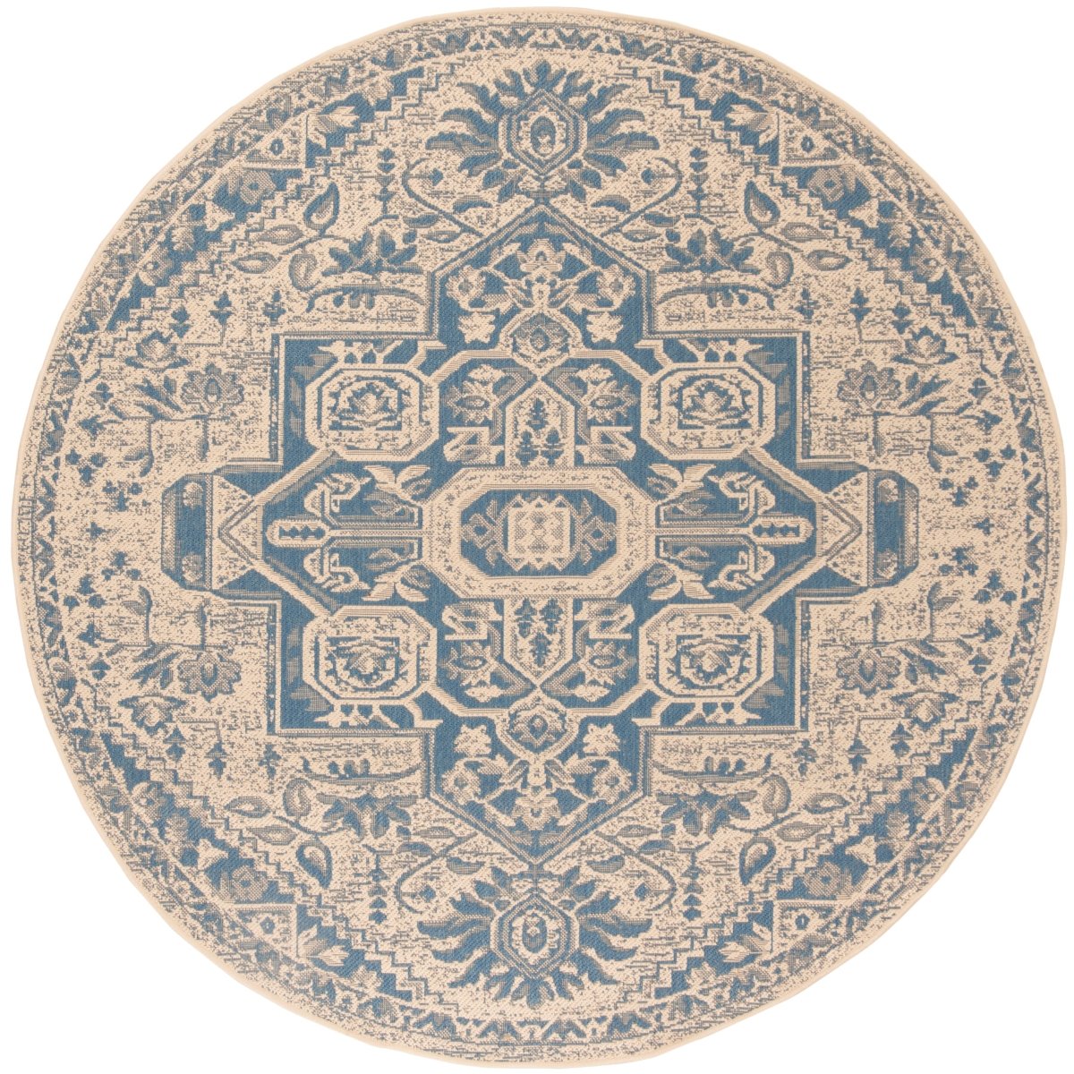 Safavieh Beach House Bhs138M Blue/Creme Rugs.