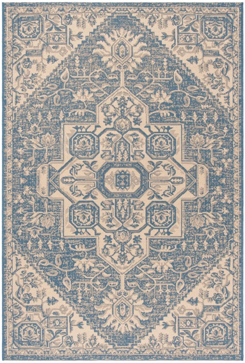 Safavieh Beach House Bhs138N Cream/Blue Rugs.