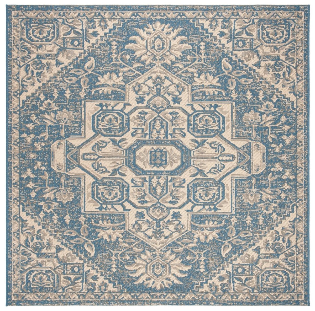 Safavieh Beach House Bhs138N Cream/Blue Rugs.