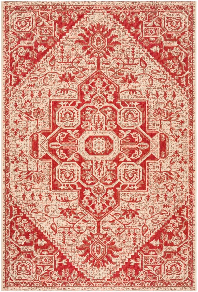 Safavieh Beach House Bhs138Q Red/Creme Rugs.