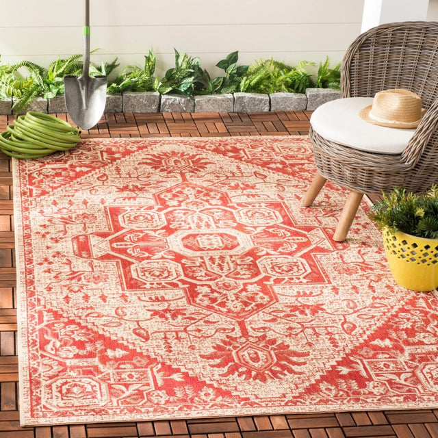 Safavieh Beach House Bhs138Q Red/Creme Rugs.