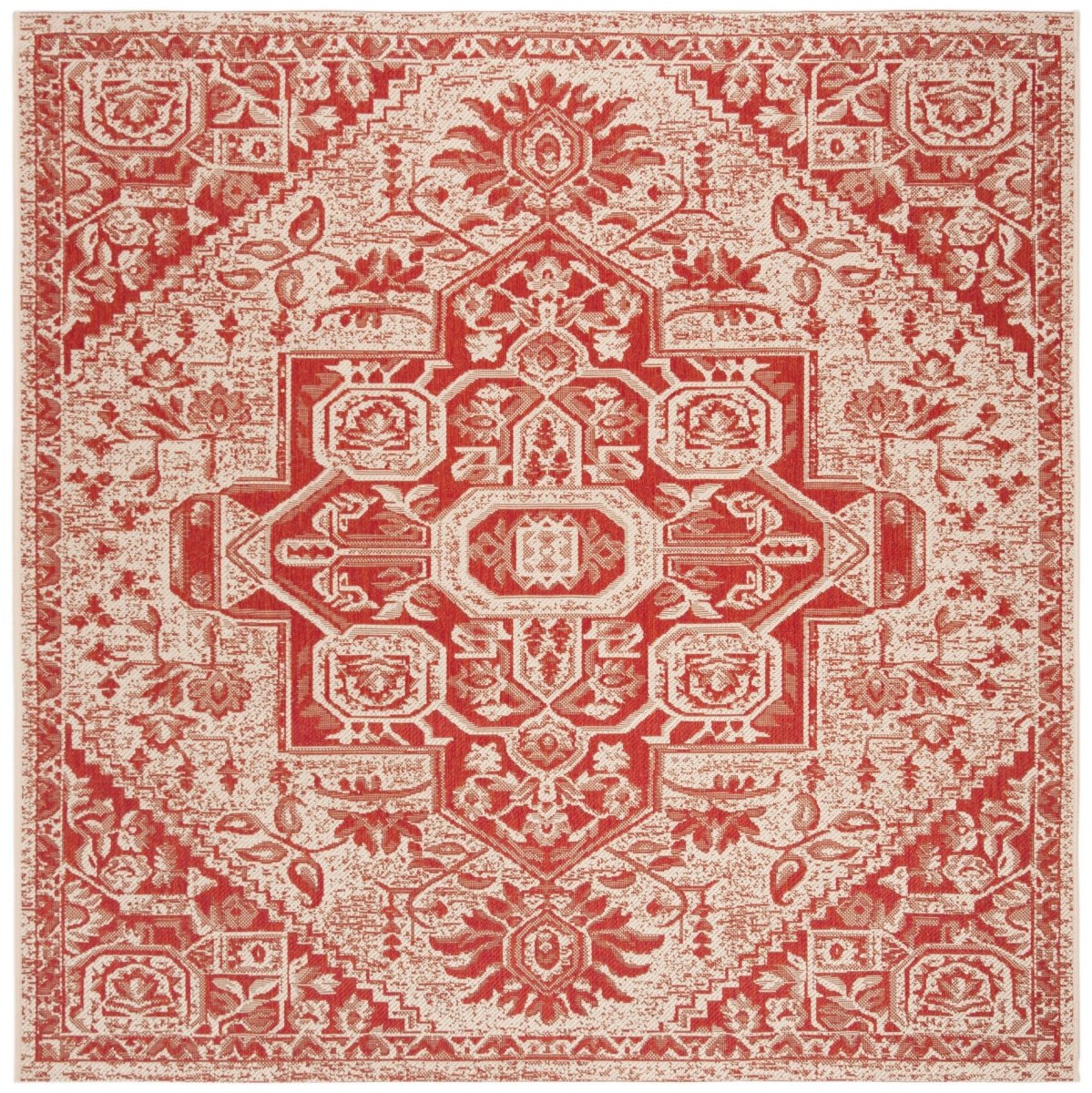 Safavieh Beach House Bhs138Q Red/Creme Rugs.