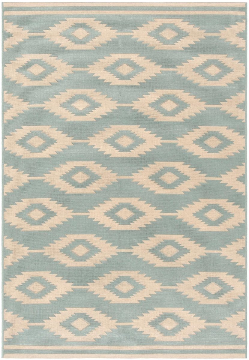 Safavieh Beach House Bhs171L Cream/Aqua Rugs.