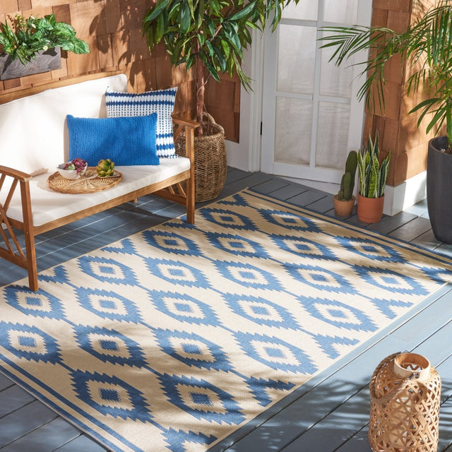 Safavieh Beach House Bhs171M Blue/Creme Rugs.