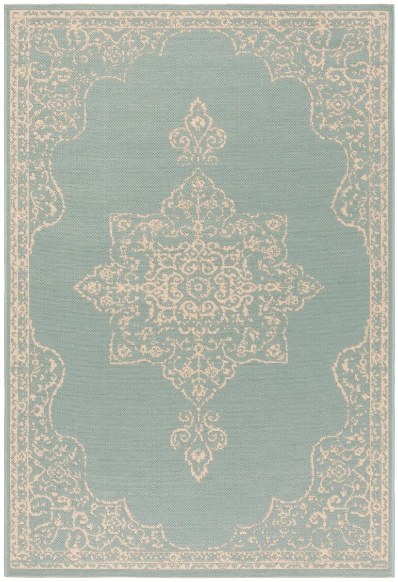Safavieh Beach House Bhs180L Cream/Aqua Rugs.
