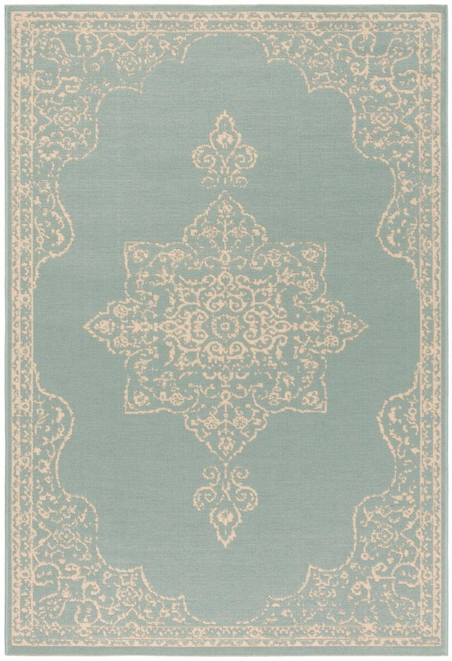 Safavieh Beach House Bhs180L Cream/Aqua Rugs.