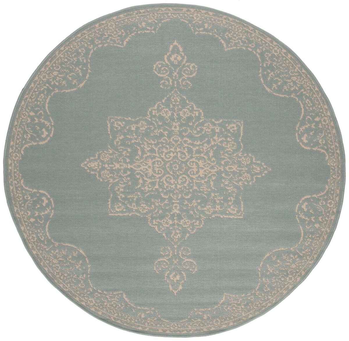 Safavieh Beach House Bhs180L Cream/Aqua Rugs.