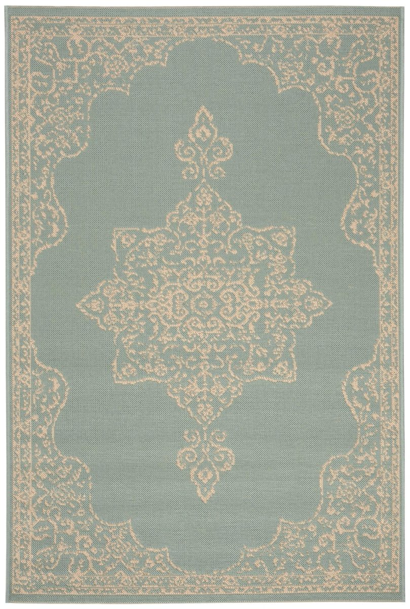 Safavieh Beach House Bhs180L Cream/Aqua Rugs.