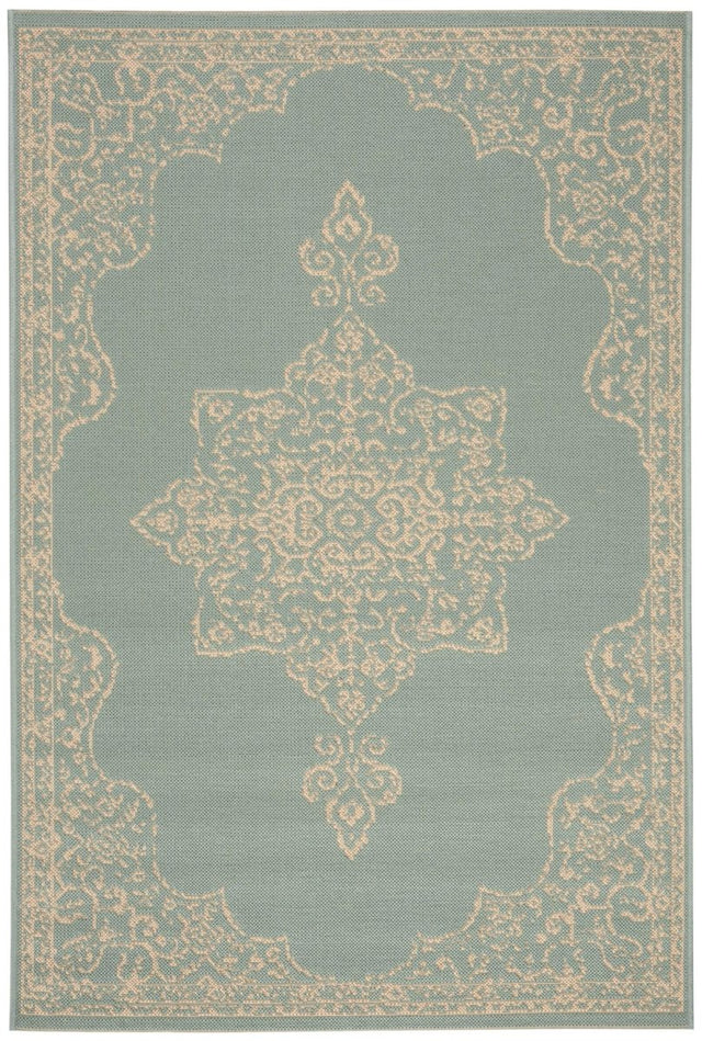 Safavieh Beach House Bhs180L Cream/Aqua Rugs.