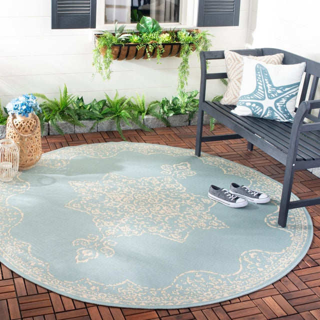 Safavieh Beach House Bhs180L Cream/Aqua Rugs.