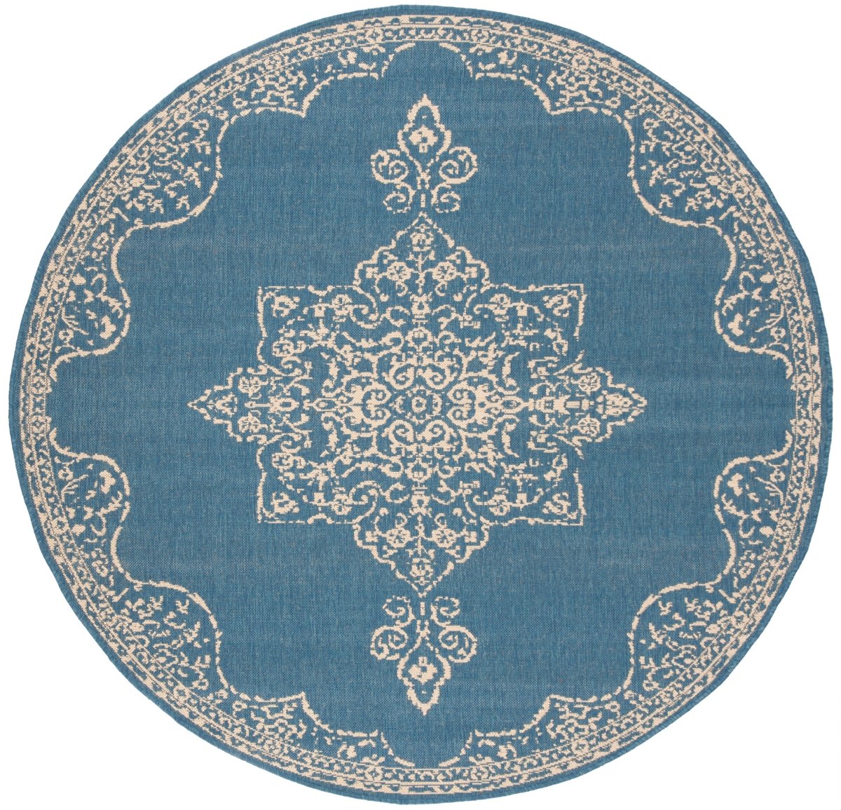 Safavieh Beach House Bhs180N Cream/Blue Rugs.