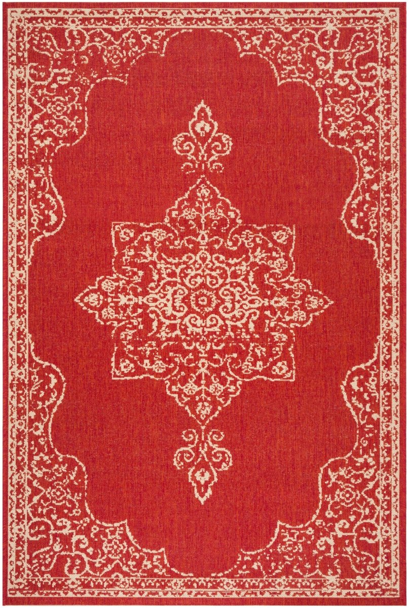 Safavieh Beach House Bhs180Q Red/Creme Rugs.
