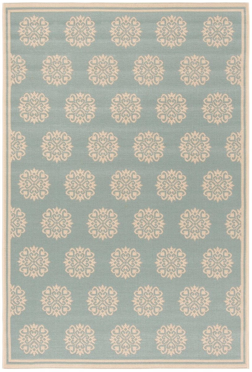Safavieh Beach House Bhs181K Aqua/Cream Rugs.