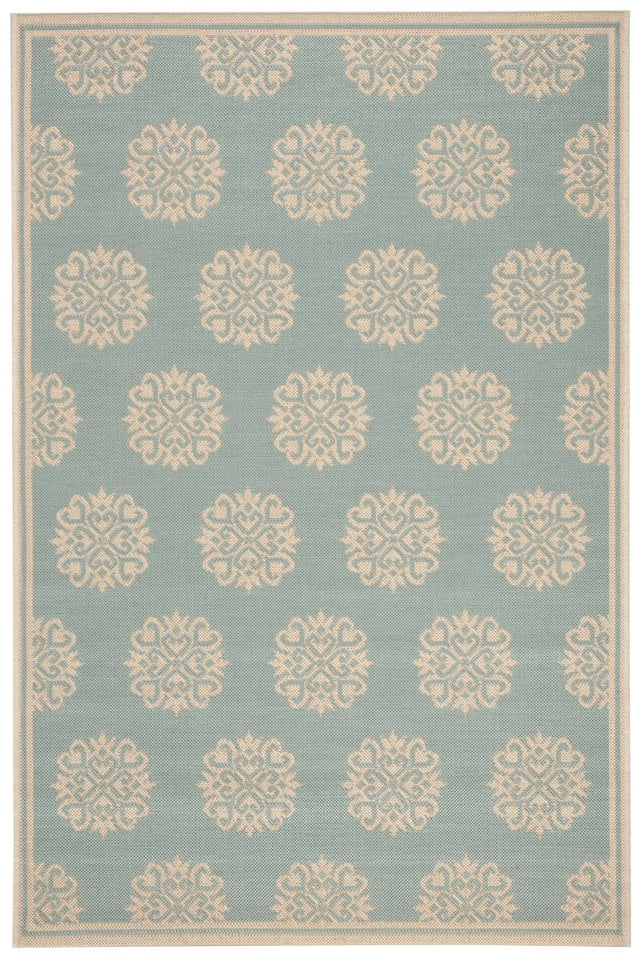 Safavieh Beach House Bhs181K Aqua/Cream Rugs.