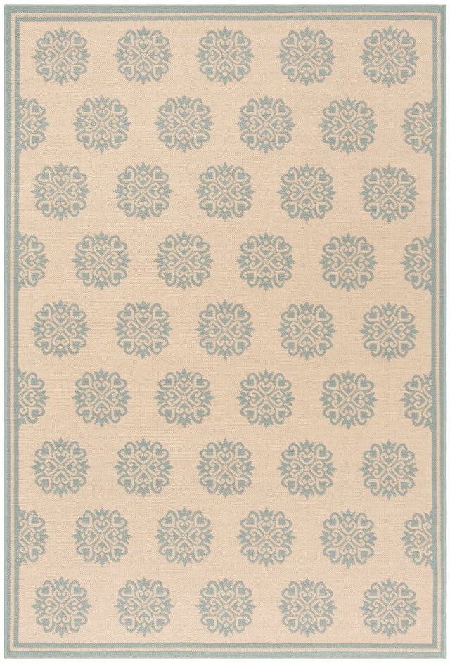 Safavieh Beach House Bhs181L Cream/Aqua Rugs.