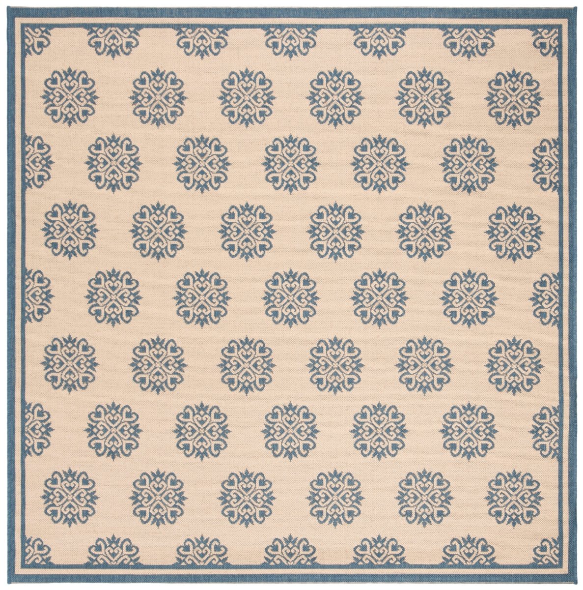 Safavieh Beach House Bhs181M Blue/Creme Rugs.