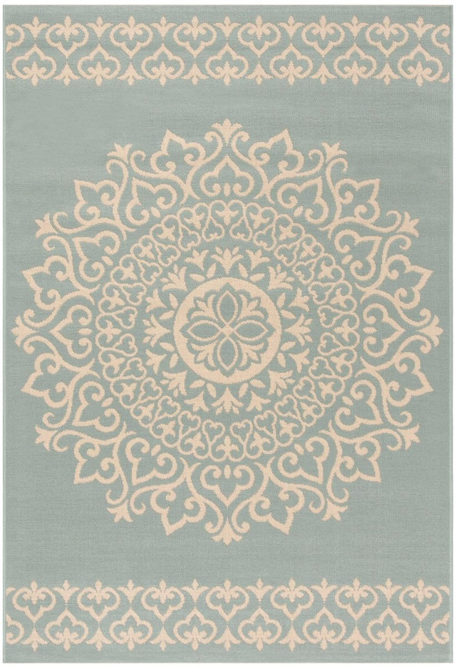 Safavieh Beach House Bhs183L Cream/Aqua Rugs.