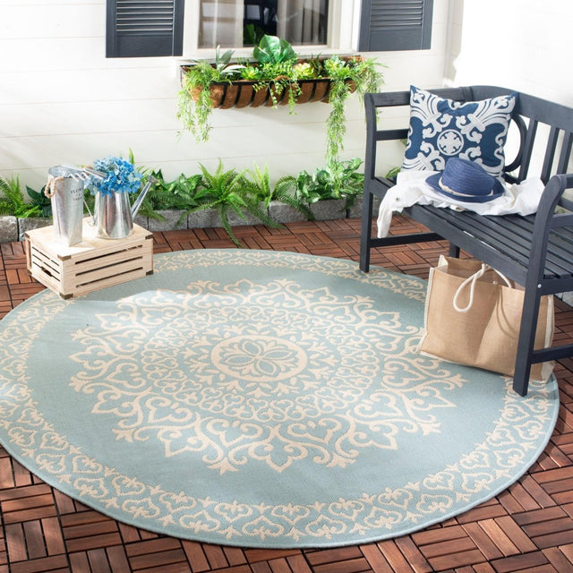 Safavieh Beach House Bhs183L Cream/Aqua Rugs.