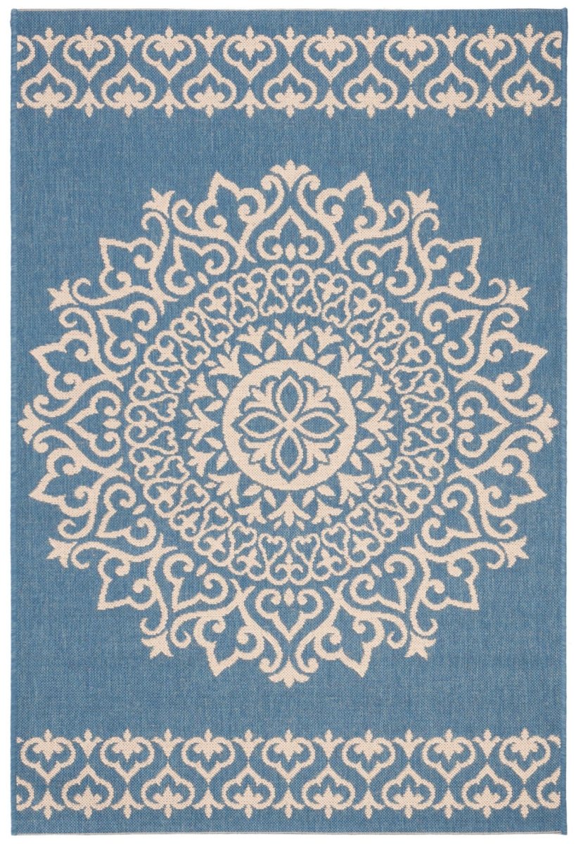 Safavieh Beach House Bhs183N Cream/Blue Rugs.
