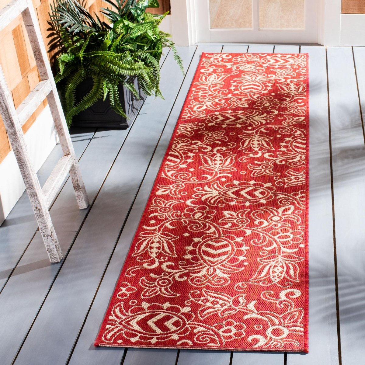 Safavieh Beach House Bhs246Q Red/Beige Rugs.
