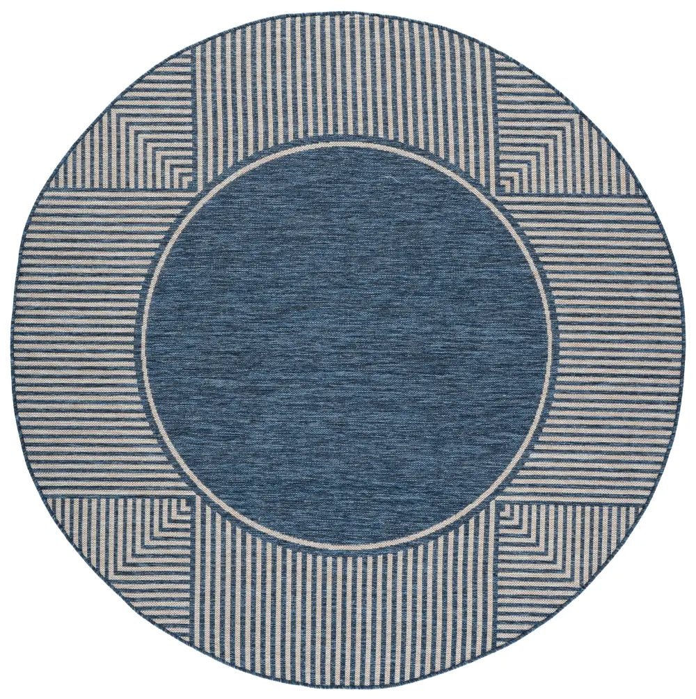 Safavieh Beach House 6'-7" x 6'-7" Rug in Blue / Beige