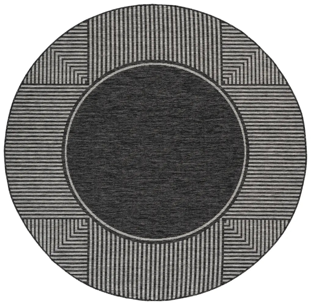 Safavieh Beach House 6'-7" x 6'-7" Rug in Black / Grey