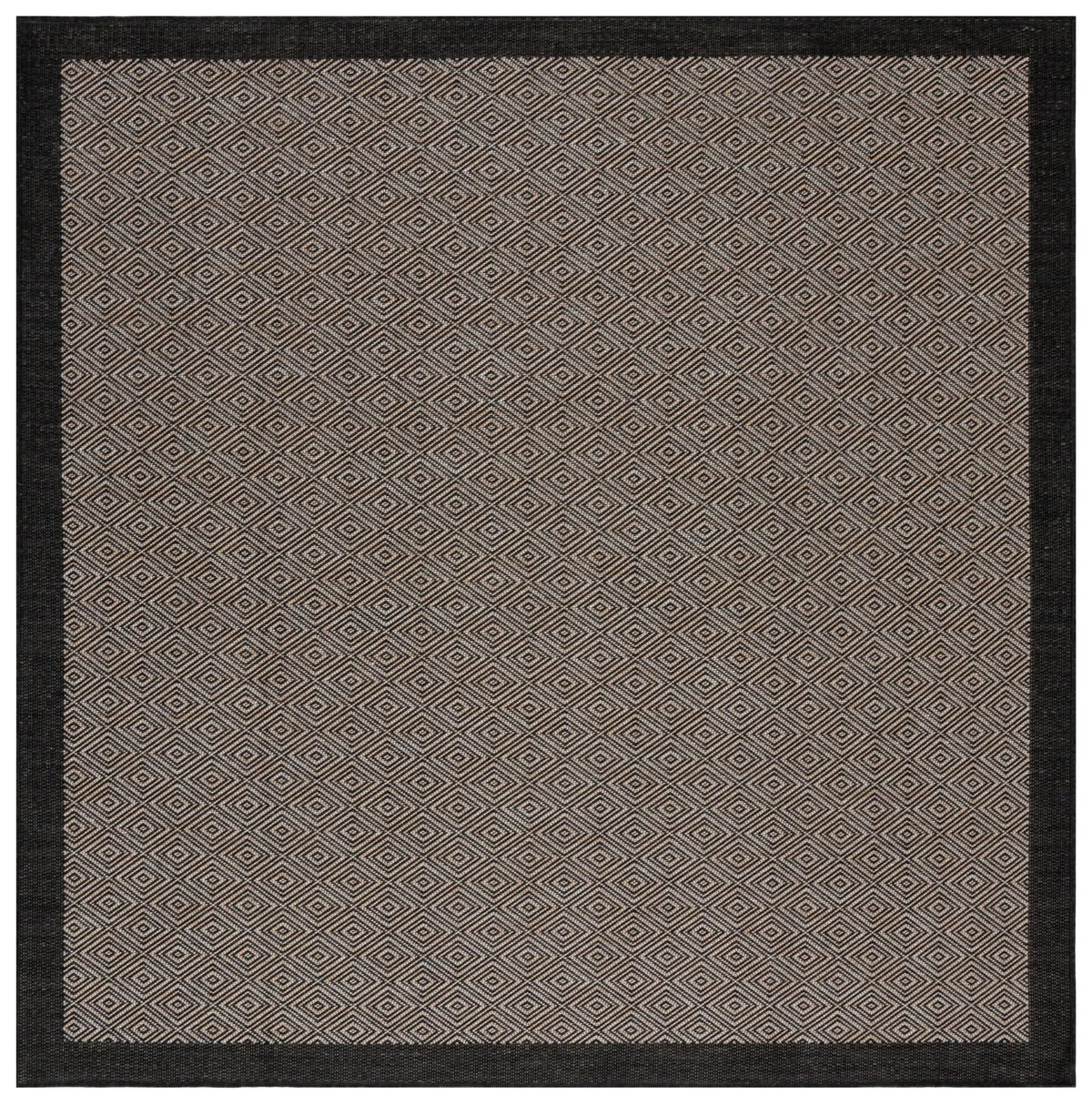 Safavieh Beach House 6'-7" x 6'-7" Rug in Black / Ivory