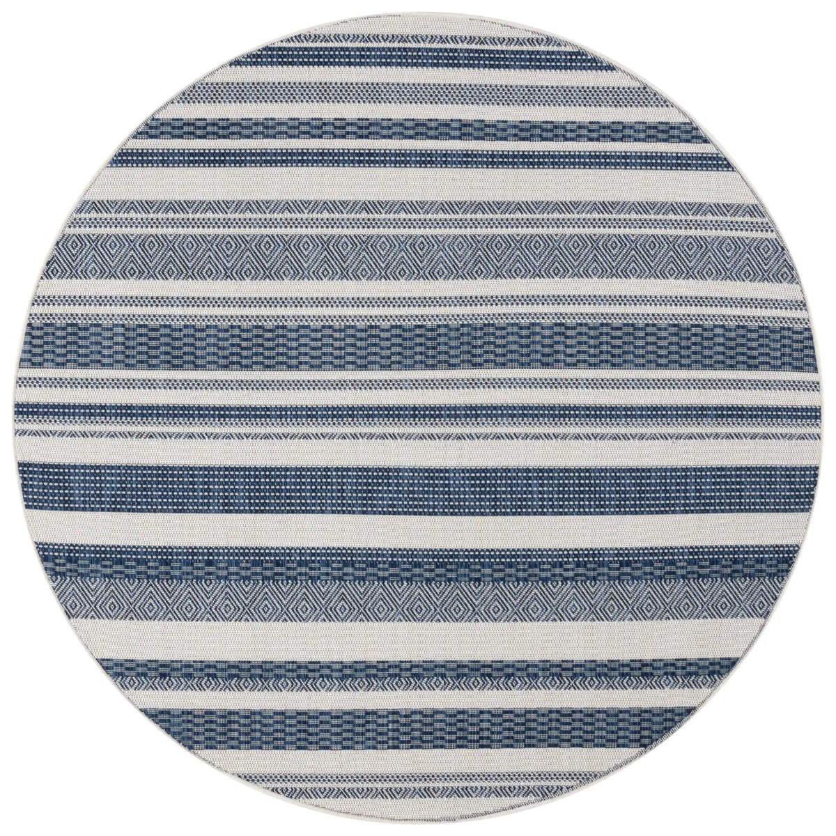 Safavieh Beach House 6'-7" x 6'-7" Rug in Brown / Ivory