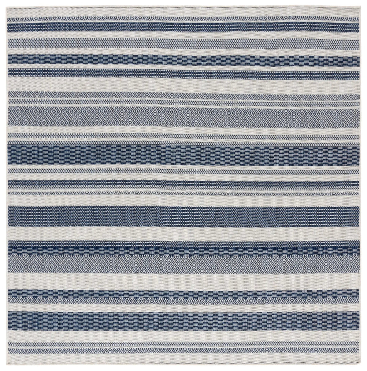 Safavieh Beach House 6'-7" x 6'-7" Rug in Brown / Ivory