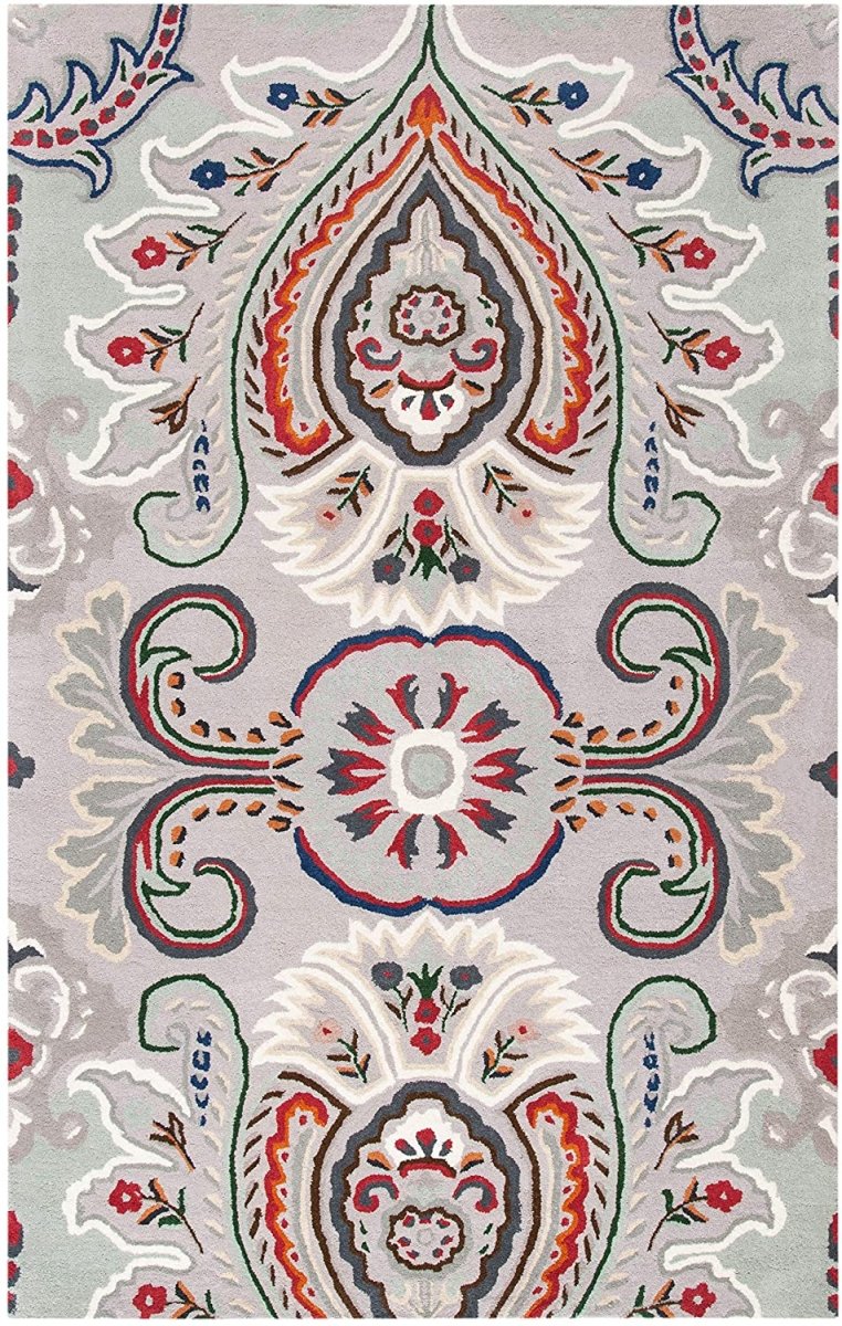 Safavieh Bella Bel118F Grey/Red Rugs.