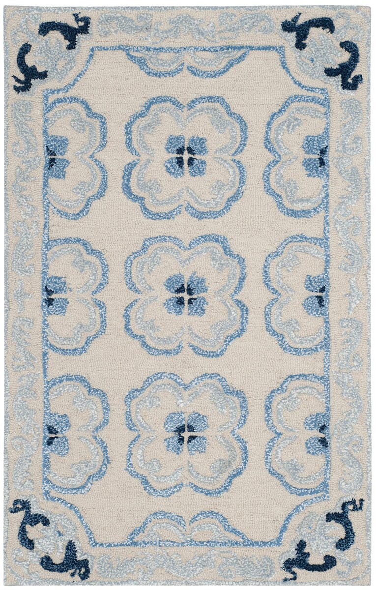Safavieh Bella Bel154A Ivory / Blue Rugs.