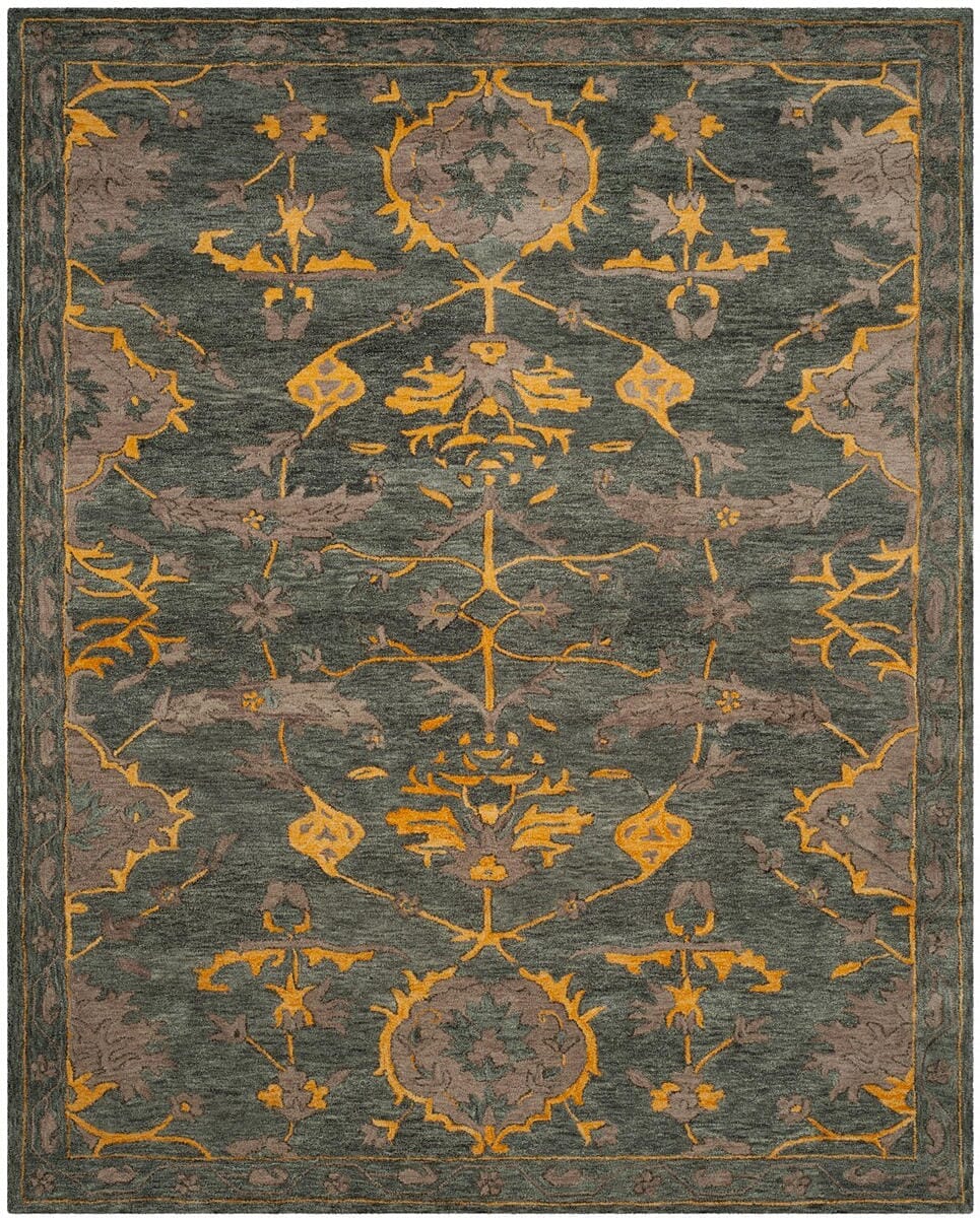Safavieh Bella Bel671A Blue Grey / Gold Rugs.