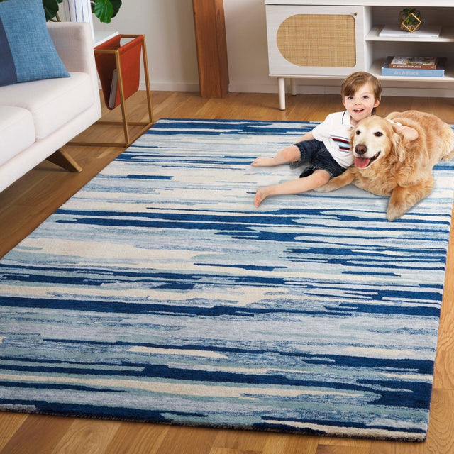 Safavieh Bellagio Blg201M Blue/Ivory Rug.