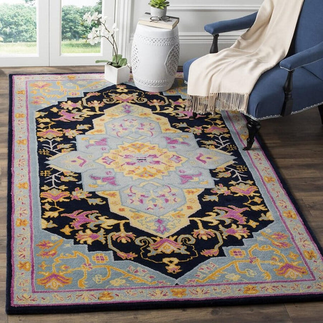 Safavieh Bellagio Blg506C Navy Blue / Multi Rugs.