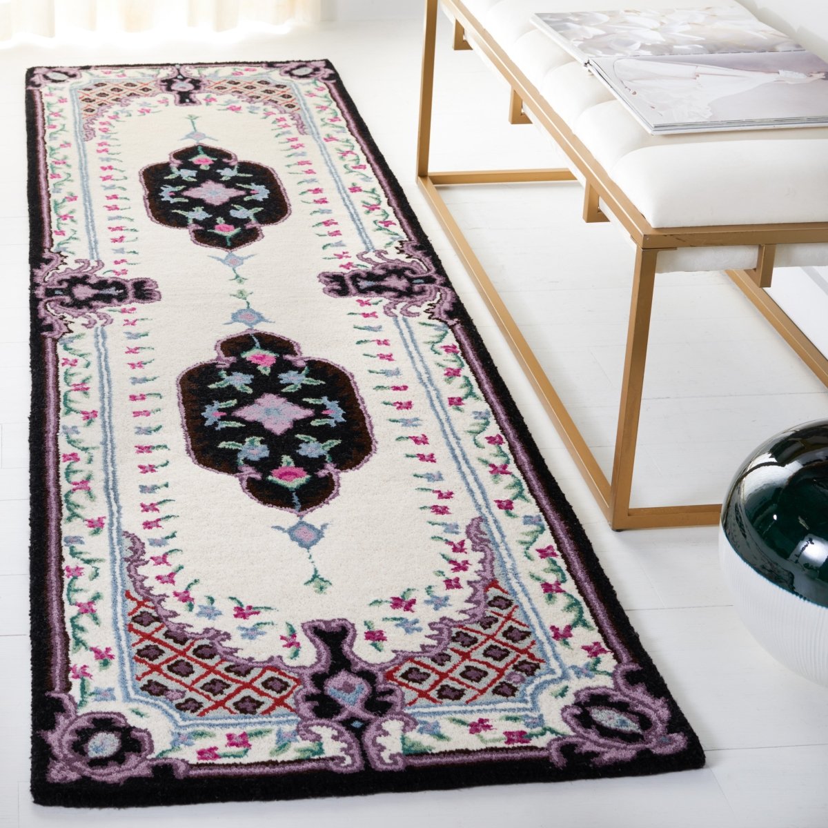 Safavieh Bellagio Blg535X Ivory/Black Rug.