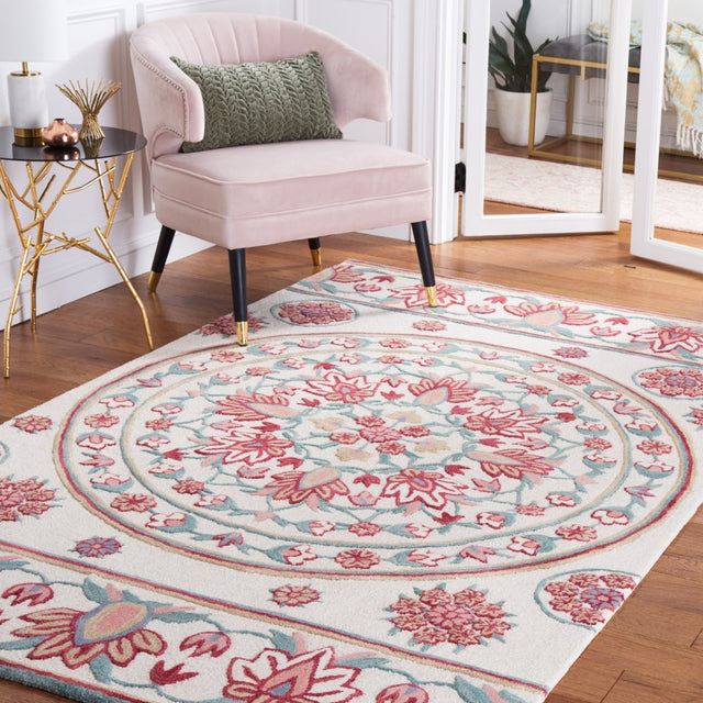 Safavieh Bellagio Blg601A Ivory/Red Rug.