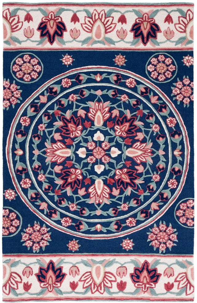 Safavieh Bellagio Blg601N Navy/Ivory Rug.