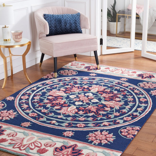 Safavieh Bellagio Blg601N Navy/Ivory Rug.