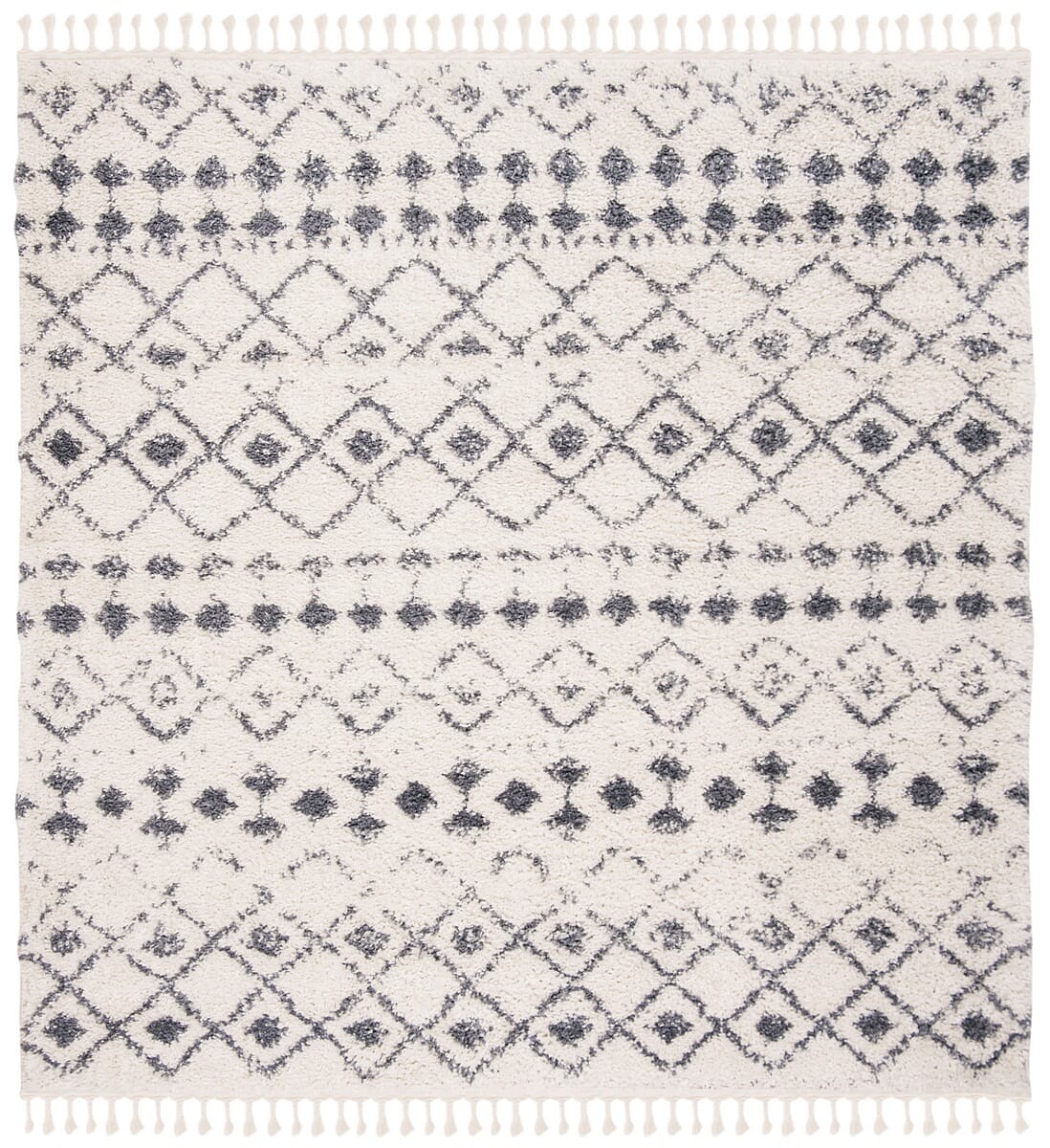 Safavieh Berber Fringe Shag Bfg516A Cream/Dark Grey Rug.