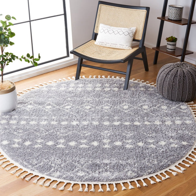 Safavieh Berber Fringe Shag Bfg516G Light Grey/Ivory Rug.