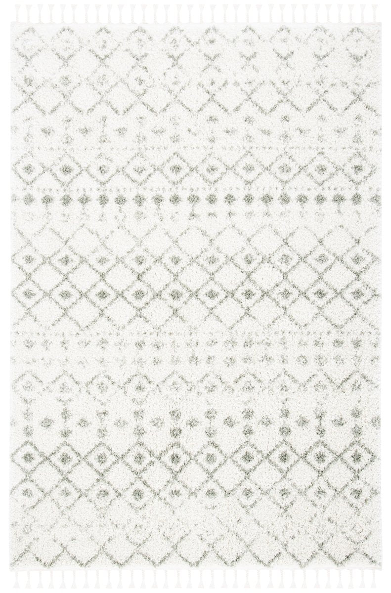 Safavieh Berber Fringe Shag Bfg516H Ivory/Sage Rug.