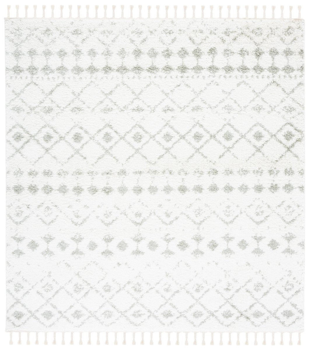 Safavieh Berber Fringe Shag Bfg516H Ivory/Sage Rug.