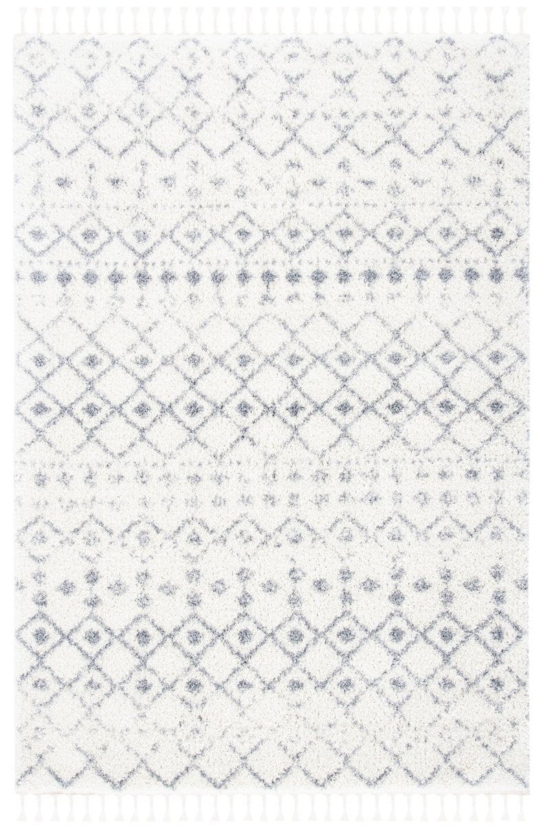 Safavieh Berber Fringe Shag Bfg516J Ivory/Grey Rug.
