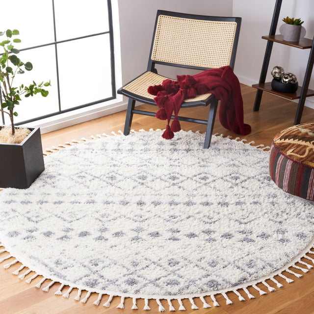 Safavieh Berber Fringe Shag Bfg516J Ivory/Grey Rug.