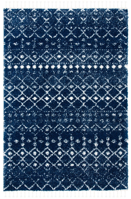 Safavieh Berber Fringe Shag Bfg516N Navy/Ivory Rug.