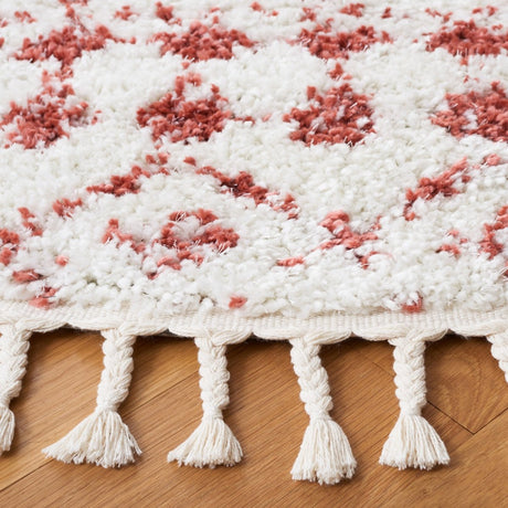 Safavieh Berber Fringe Shag Bfg516P Ivory/Rust Rug.