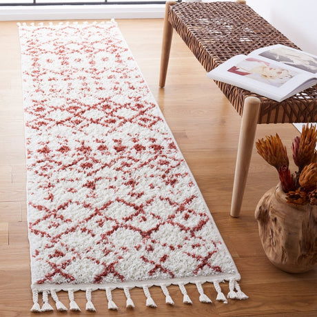 Safavieh Berber Fringe Shag Bfg516P Ivory/Rust Rug.