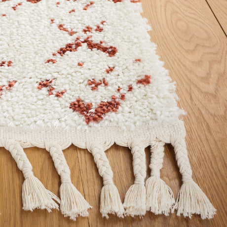 Safavieh Berber Fringe Shag Bfg516P Ivory/Rust Rug.