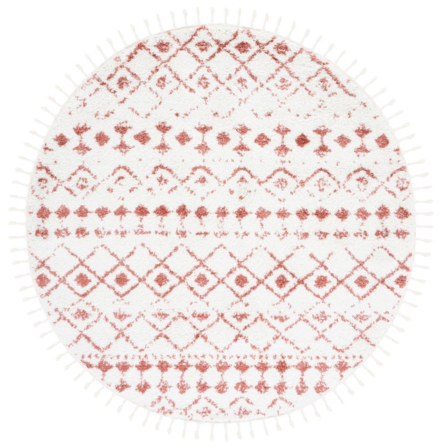 Safavieh Berber Fringe Shag Bfg516P Ivory/Rust Rug.